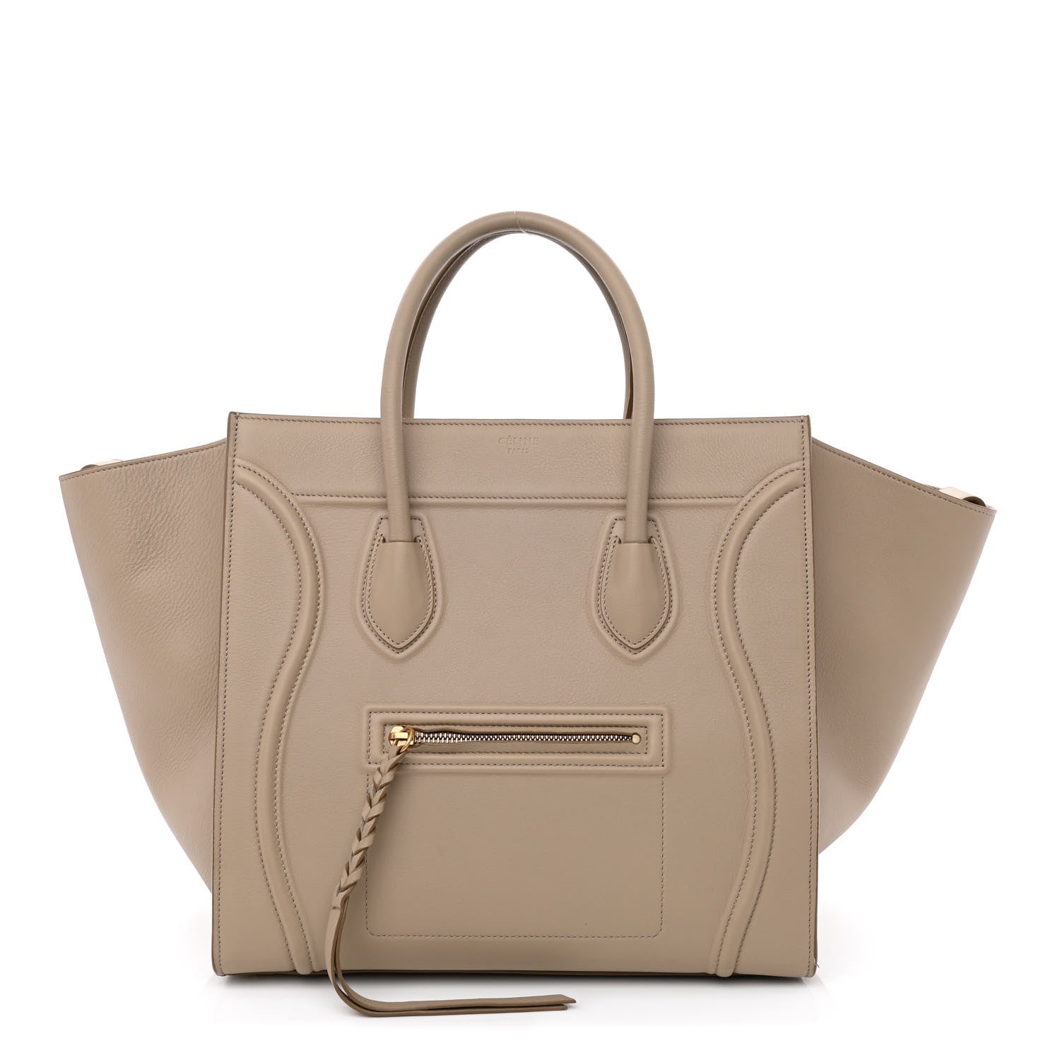 Celine Supple Calfskin Medium Phantom Luggage Beige 1 of 10