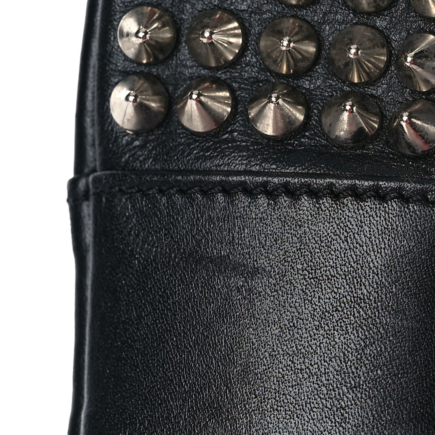 Calfskin Spikes Sweety Charity Crossbody Bag Black Silver