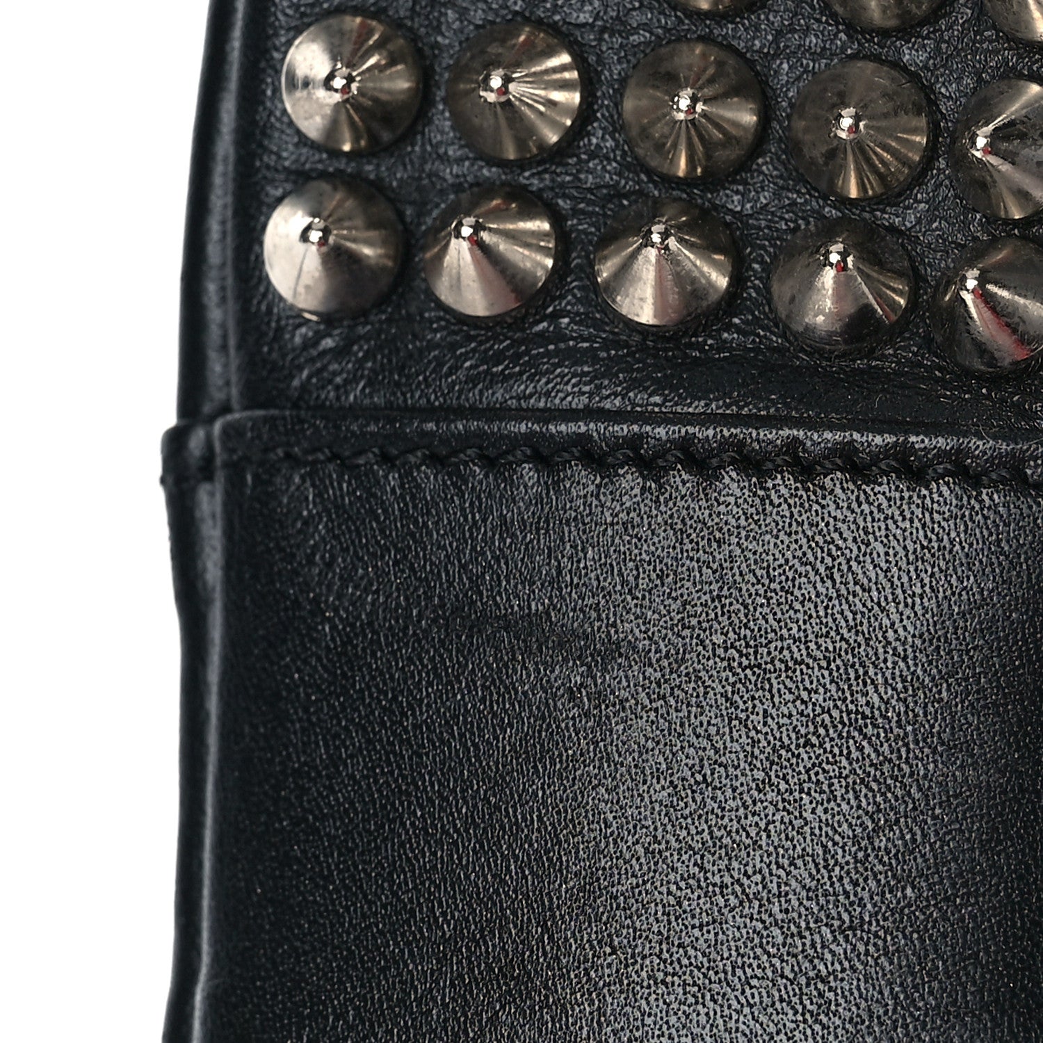Christian Louboutin Calfskin Spikes Sweety Charity Crossbody Bag Black Silver 10 of 10