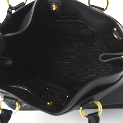 Prada Vitello Daino Shoulder Bag Black 5 of 9