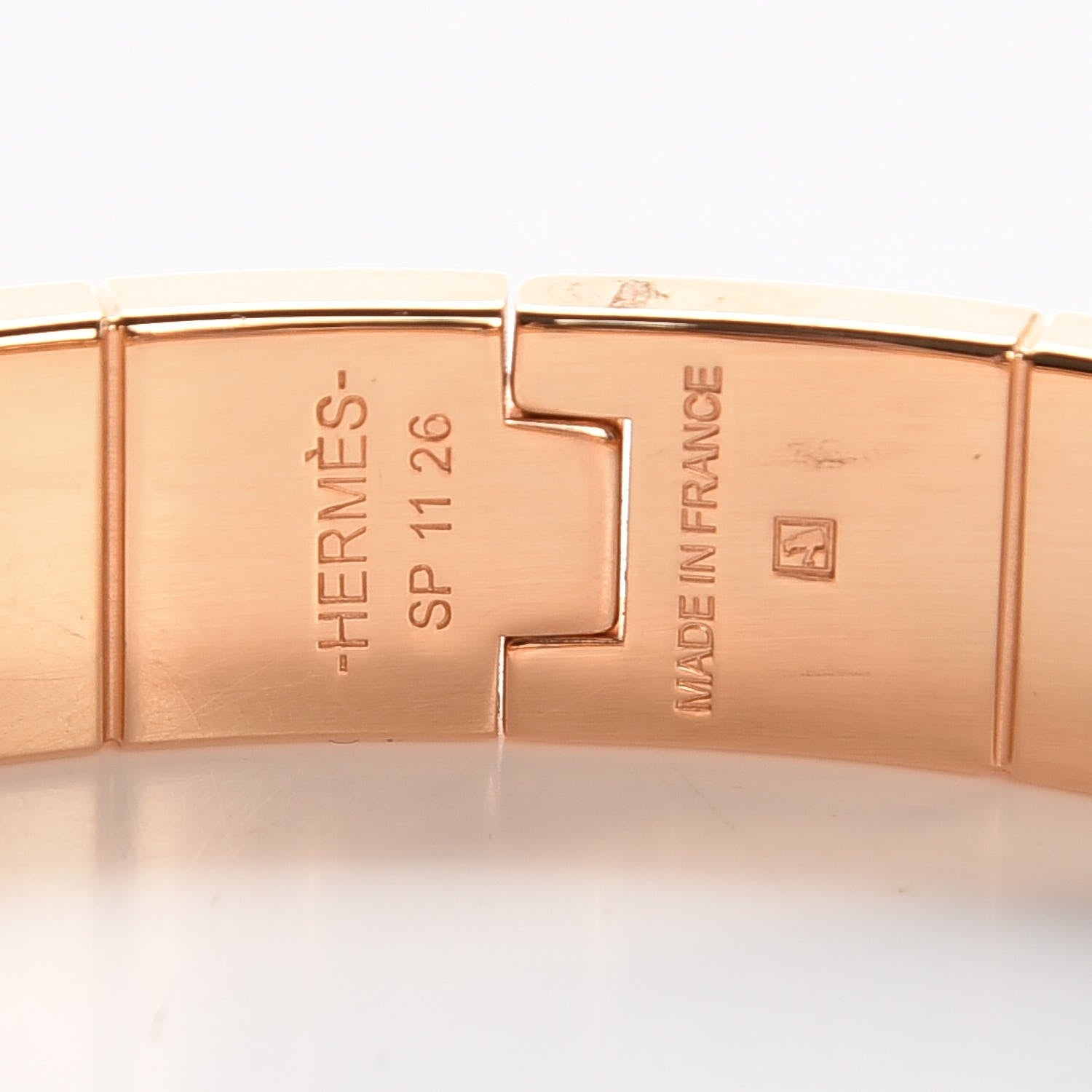 Hermes Enamel Printed Narrow Colliers De Chiens Hinged Bracelet S 4 of 6