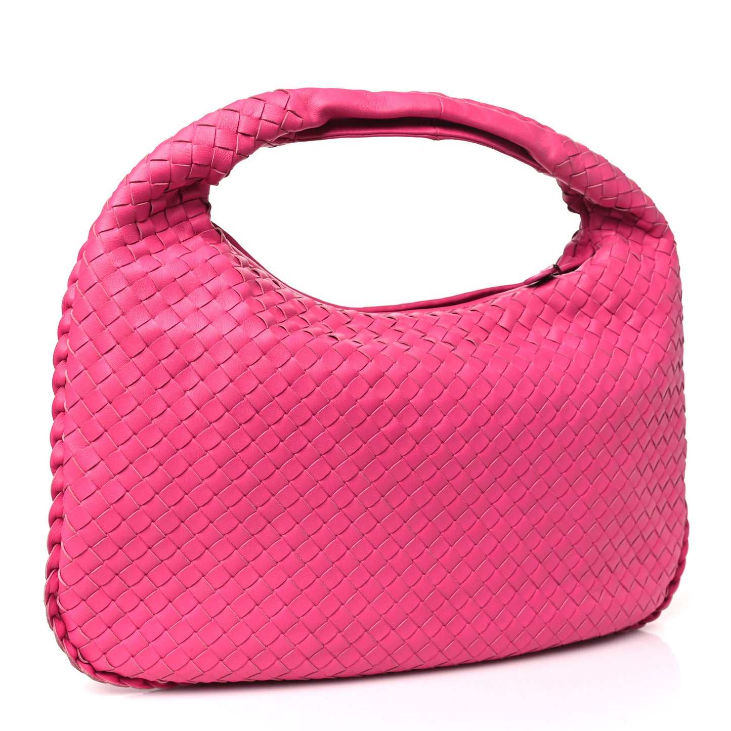 Nappa Intrecciato Medium Veneta Hobo Rosa Shock