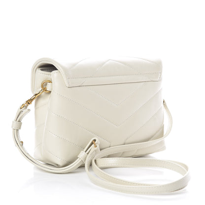 Saint Laurent Calfskin Y Quilted Monogram Toy Loulou Crossbody Bag Crema Soft 3 of 8