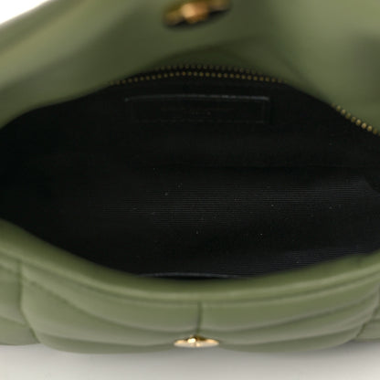 Saint Laurent Lambskin Quilted Toy Loulou Puffer Monogram Chain Satchel Light Pistache 4 of 10