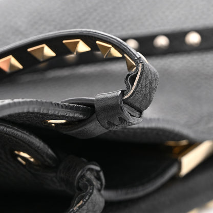 Valentino Garavani Pebbled Calfskin Medium Rockstud Tote Black 18 of 20