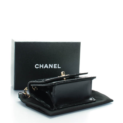 Chanel Glazed Calfskin Quilted Mini Square Flap Black 4 of 8