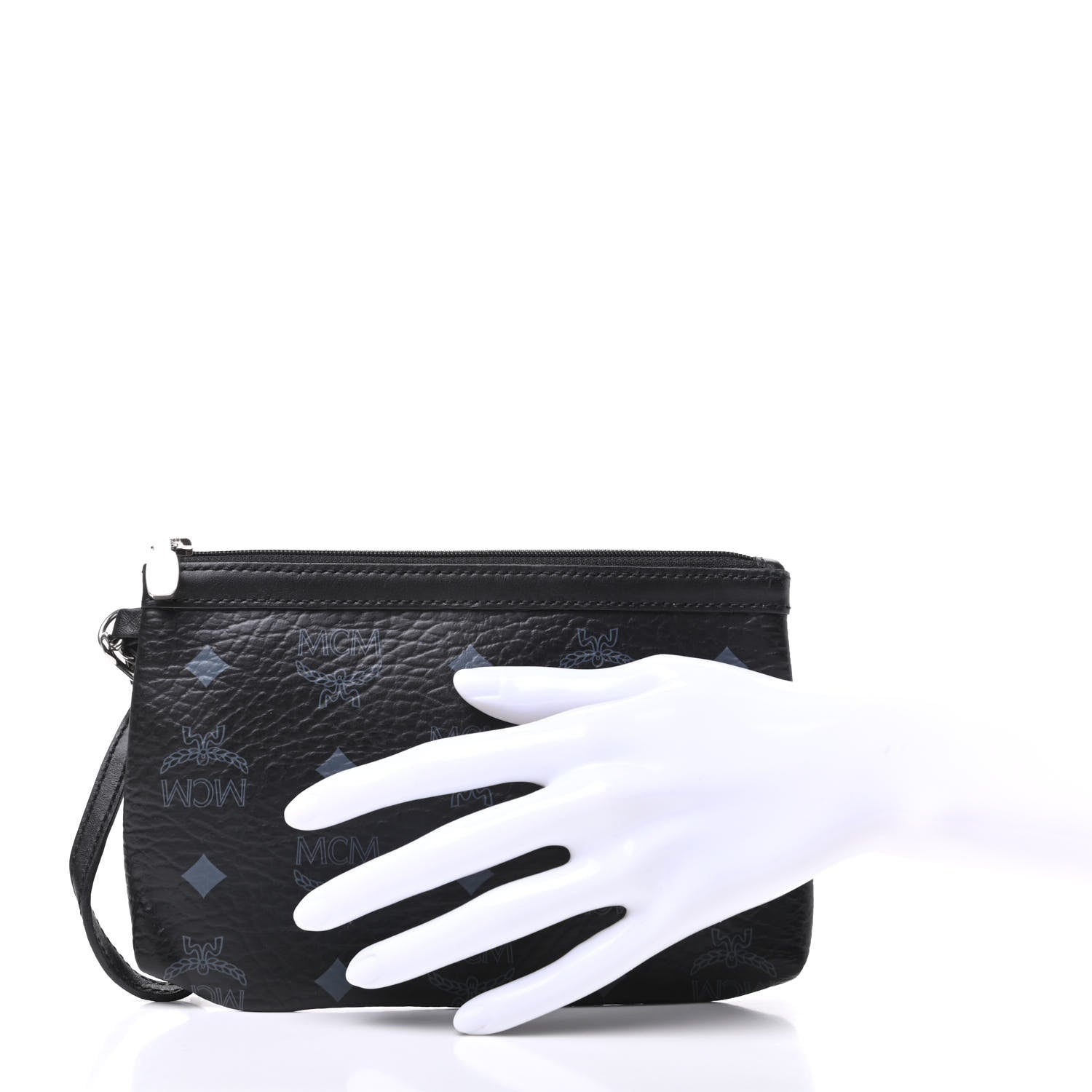 MCM Visetos Wristlet Pouch Black 2 of 6