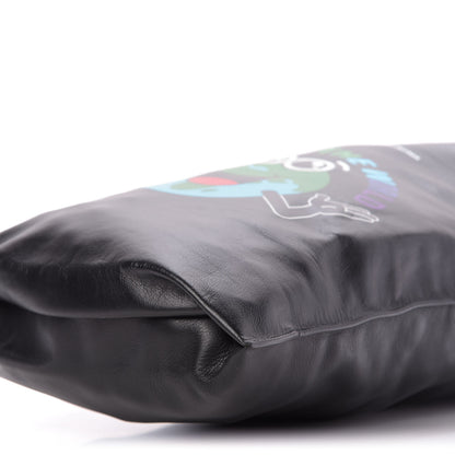 Balenciaga Calfskin Printed You Are The World Plastic Bag Shopper S Black 7 of 8