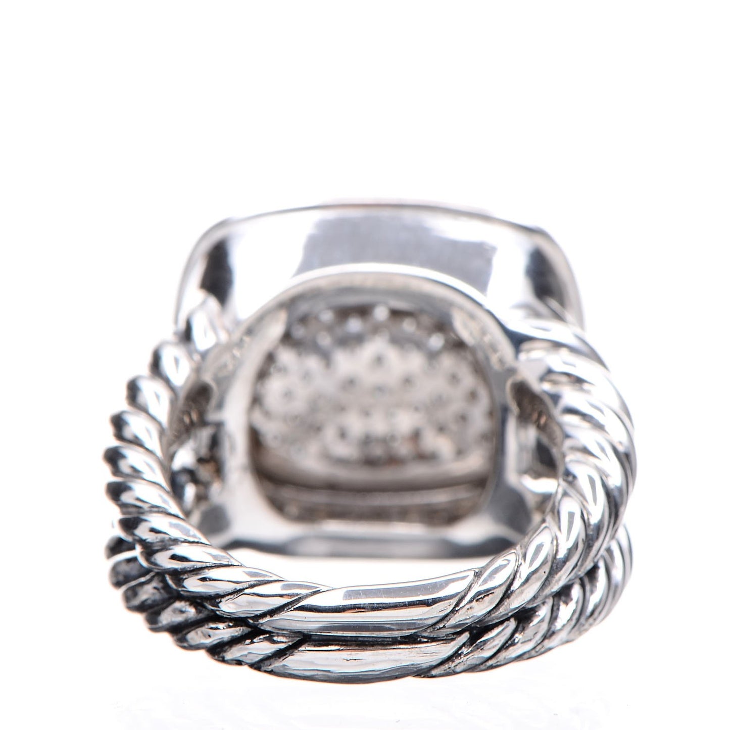 Sterling Silver Diamond 14mm Albion Pave Ring 54 7