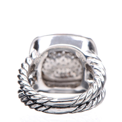 David Yurman Sterling Silver Diamond 14mm Albion Pave Ring 54 7 4 of 6