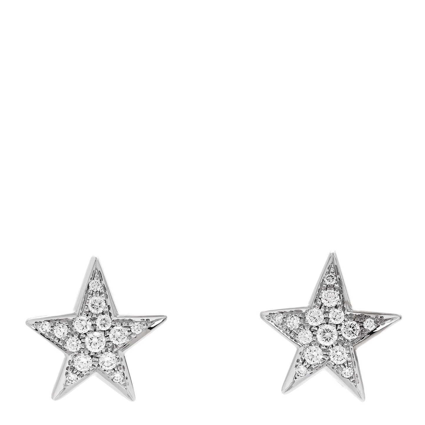18K White Gold Diamond Medium Comete Geode Earrings