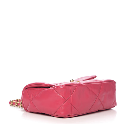 Chanel Lambskin Quilted Medium 19 Flap Dark Pink 3 of 10
