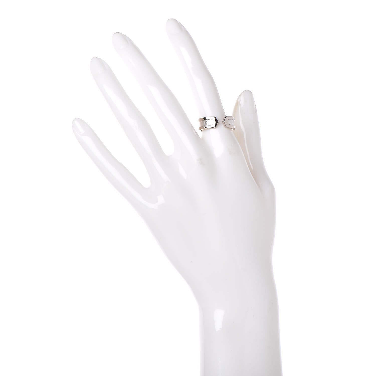 Cartier 18K White Gold 6.5mm C De Ring 53 6.5 2 of 4