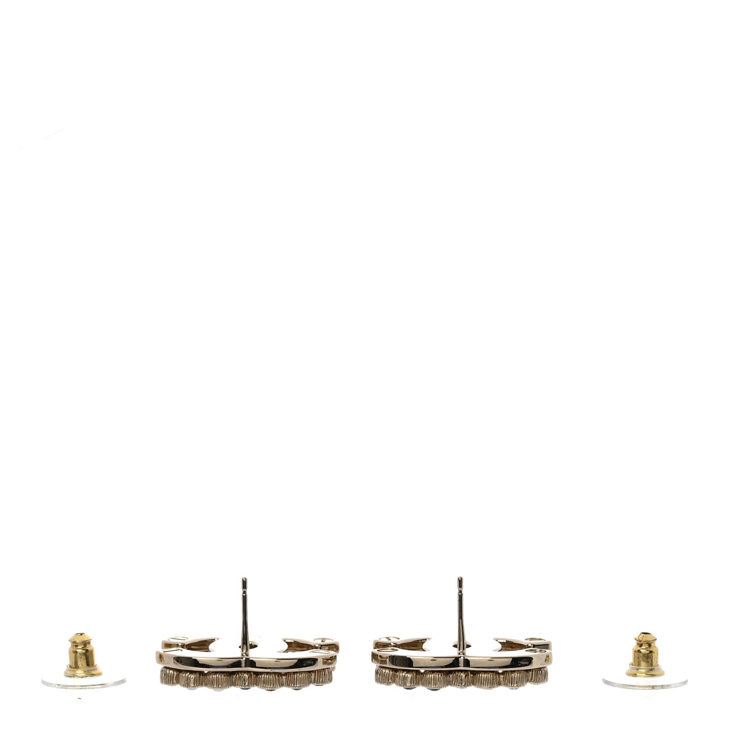 Crystal CC Earrings Black Gold