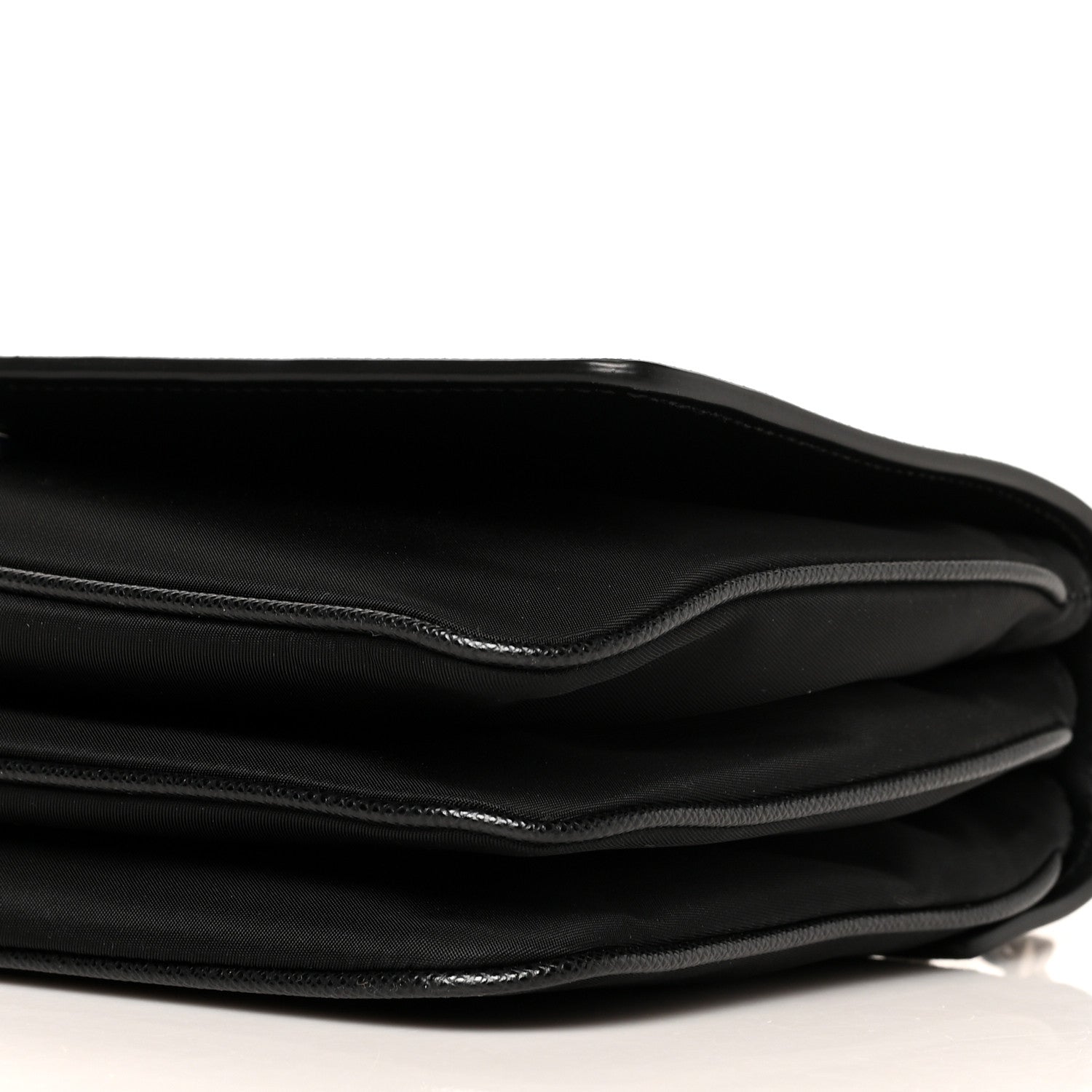 Prada Saffiano Tessuto Nylon Chain Shoulder Bag Black 11 of 11