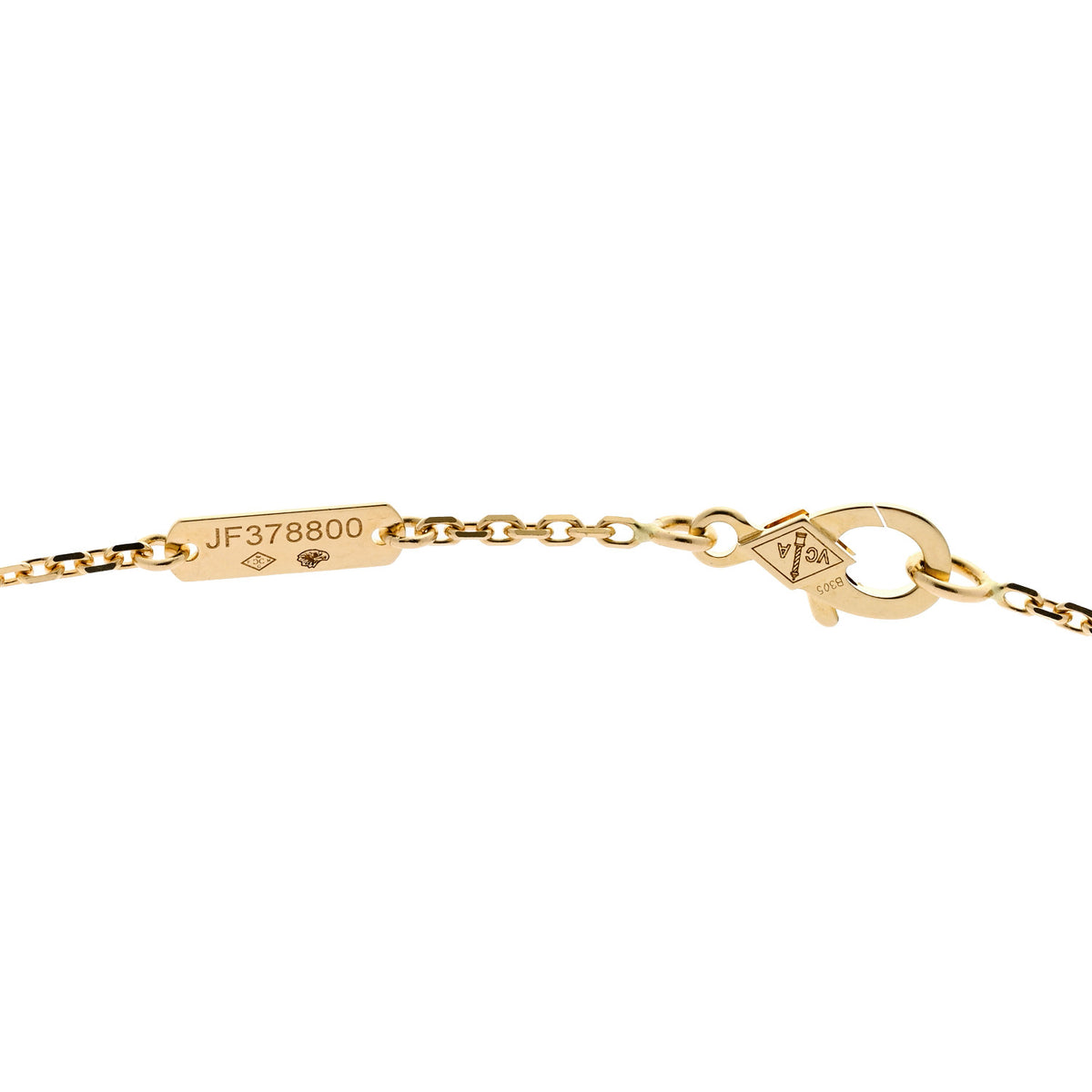 18K Yellow Gold Carnelian Vintage Alhambra Pendant Necklace