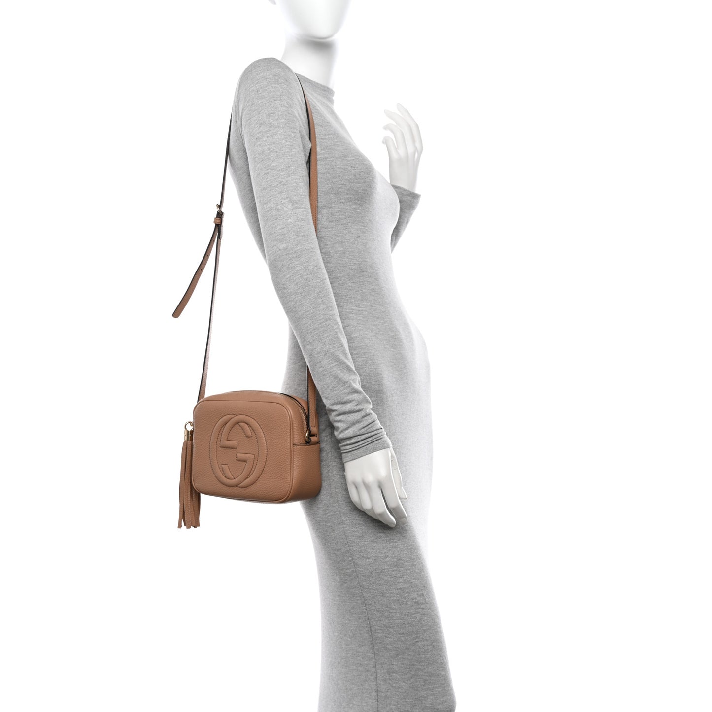 Pebbled Calfskin Small Soho Disco Bag Camelia