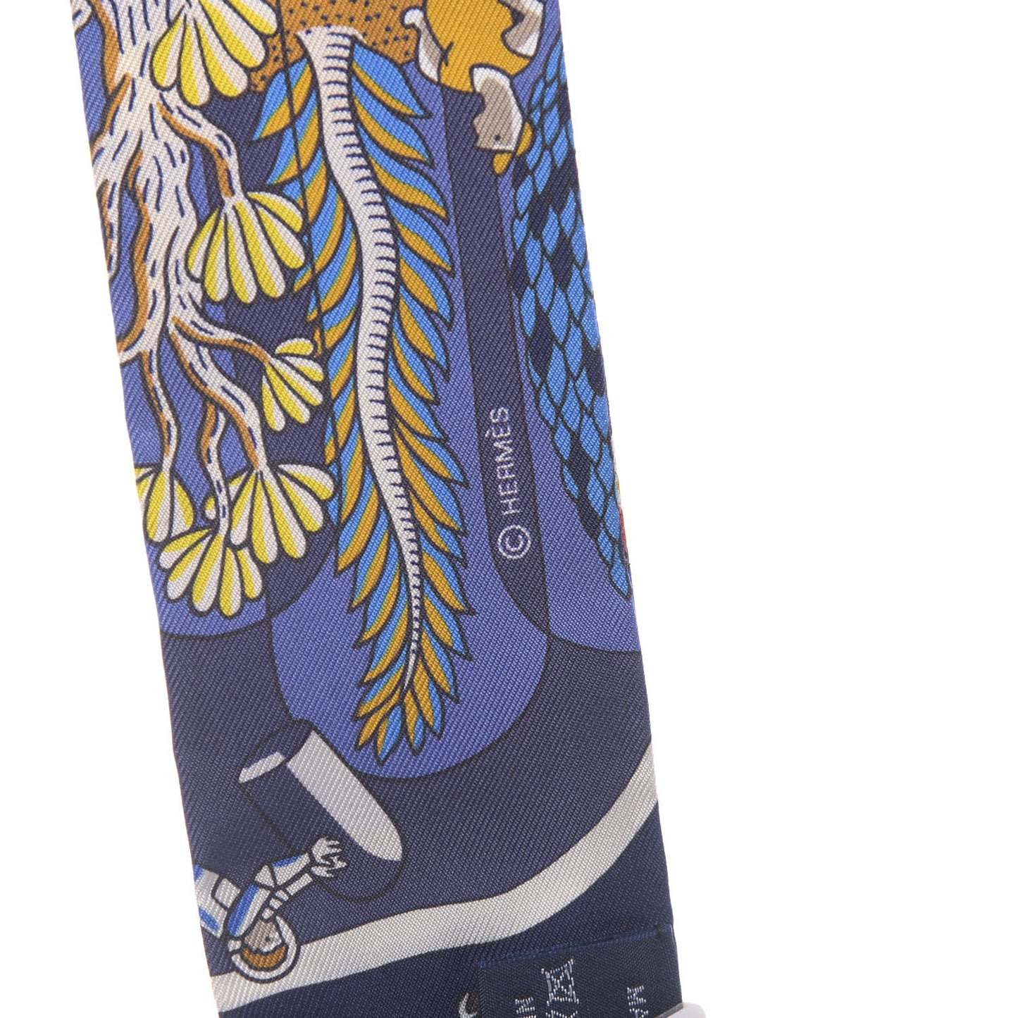 Silk Exposition Universelle Twilly Bleu Jaune Vif Rouge