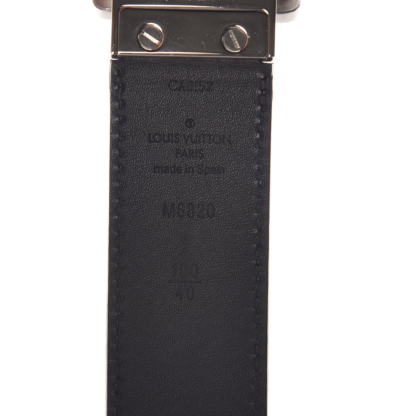 Calfskin Damier Embossed Inventeur Reversible Belt 100 40