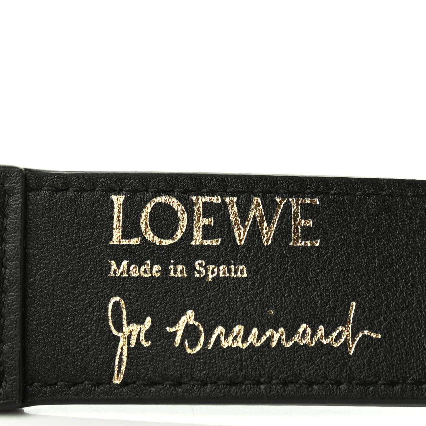 Calfskin Words Thin Strap Black