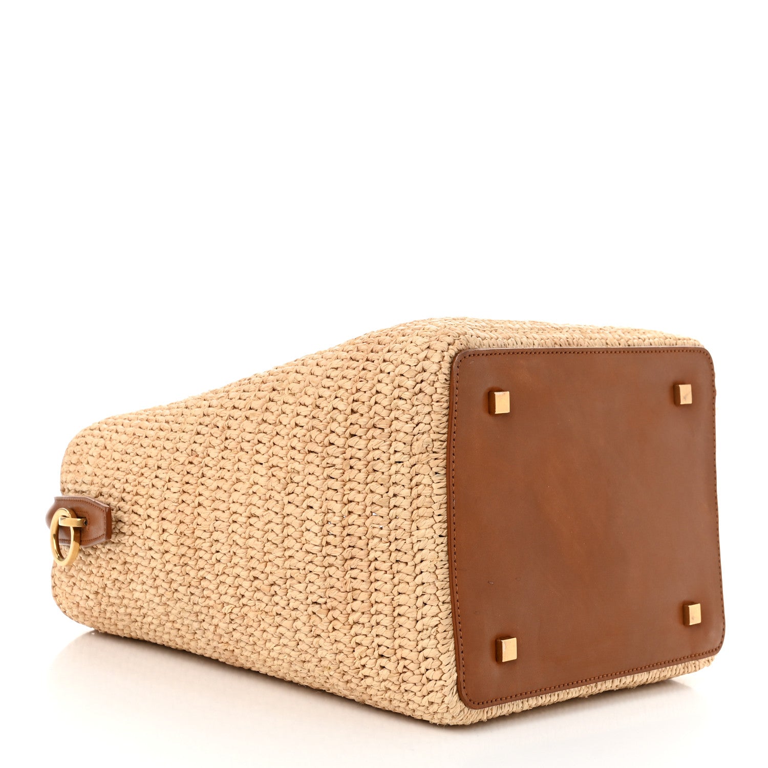 Saint Laurent Raffia Vegetable Le 37 Bucket Bag Naturel Brick 5 of 10