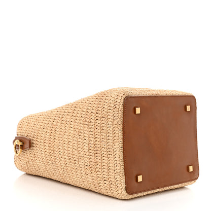 Saint Laurent Raffia Vegetable Le 37 Bucket Bag Naturel Brick 5 of 10