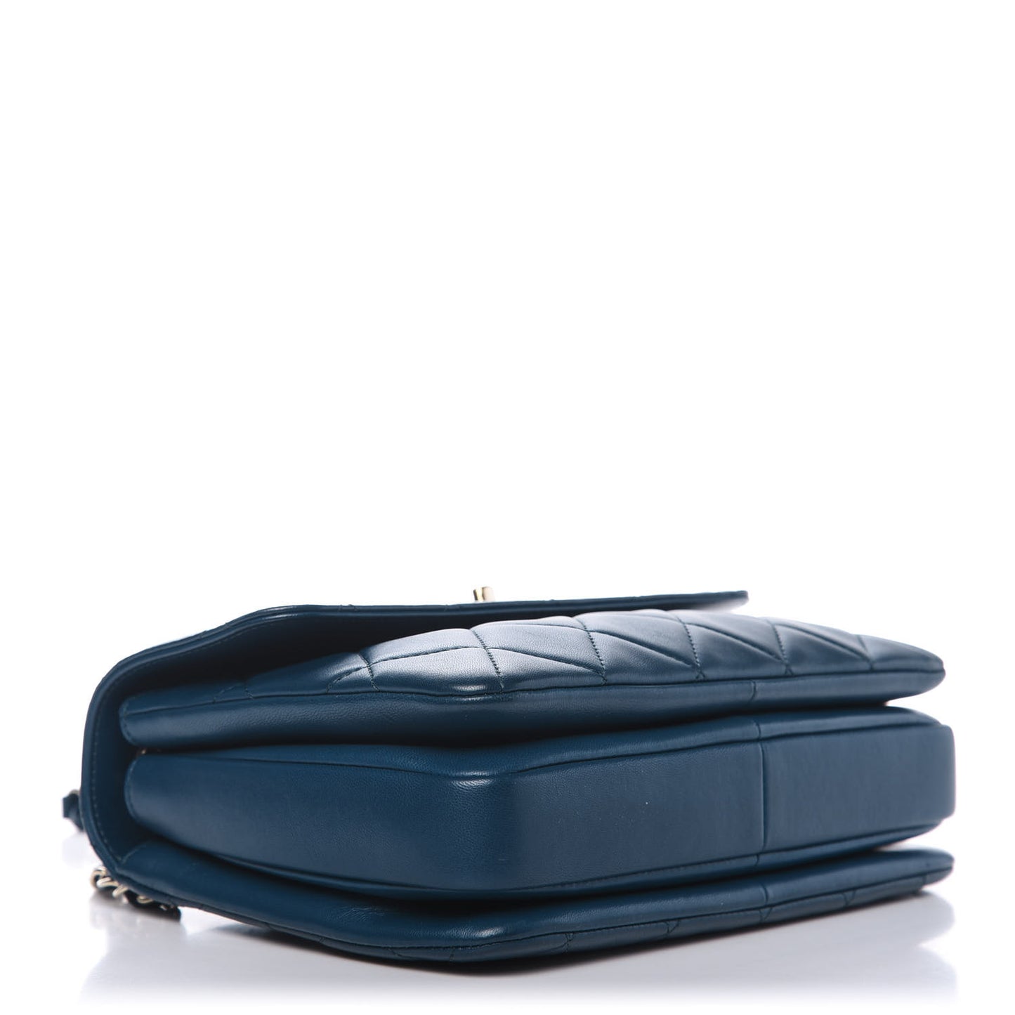 Lambskin Quilted Small Trendy CC Flap Dual Handle Bag Blue