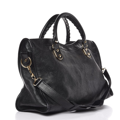 Balenciaga Chevre Gold Metallic Edge Hardware City Black 3 of 10