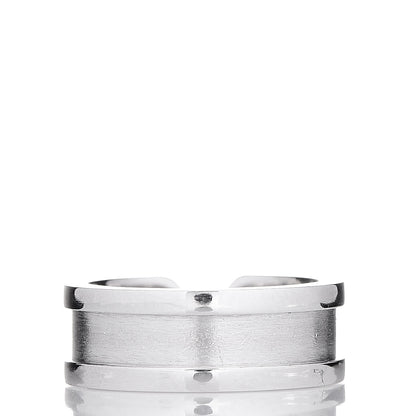 Cartier 18K White Gold Diamond 6.5mm Logo De Ring 46 3.75 3 of 6