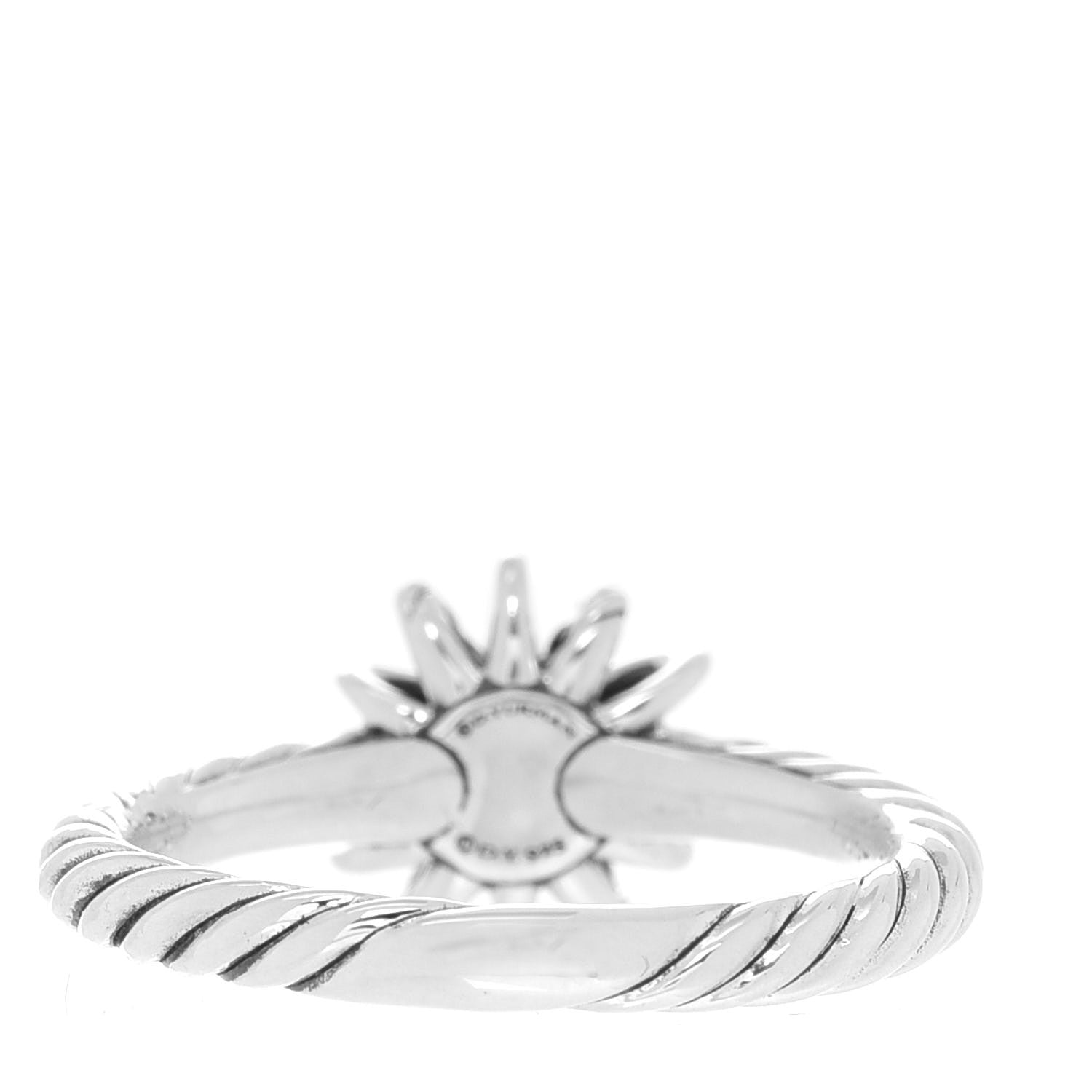 David Yurman Sterling Silver Diamond Petite Starburst Ring 52 6 3 of 4