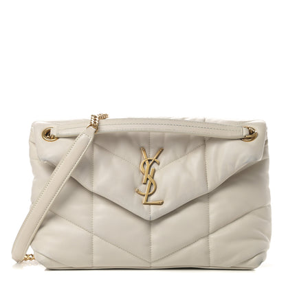 Saint Laurent Lambskin Quilted Small Loulou Puffer Monogram Chain Satchel Crema Soft 1 of 15