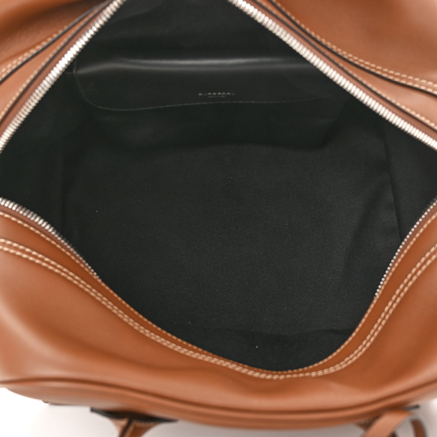 Smooth Calfskin Medium Cube Bowling Bag Malt Brown