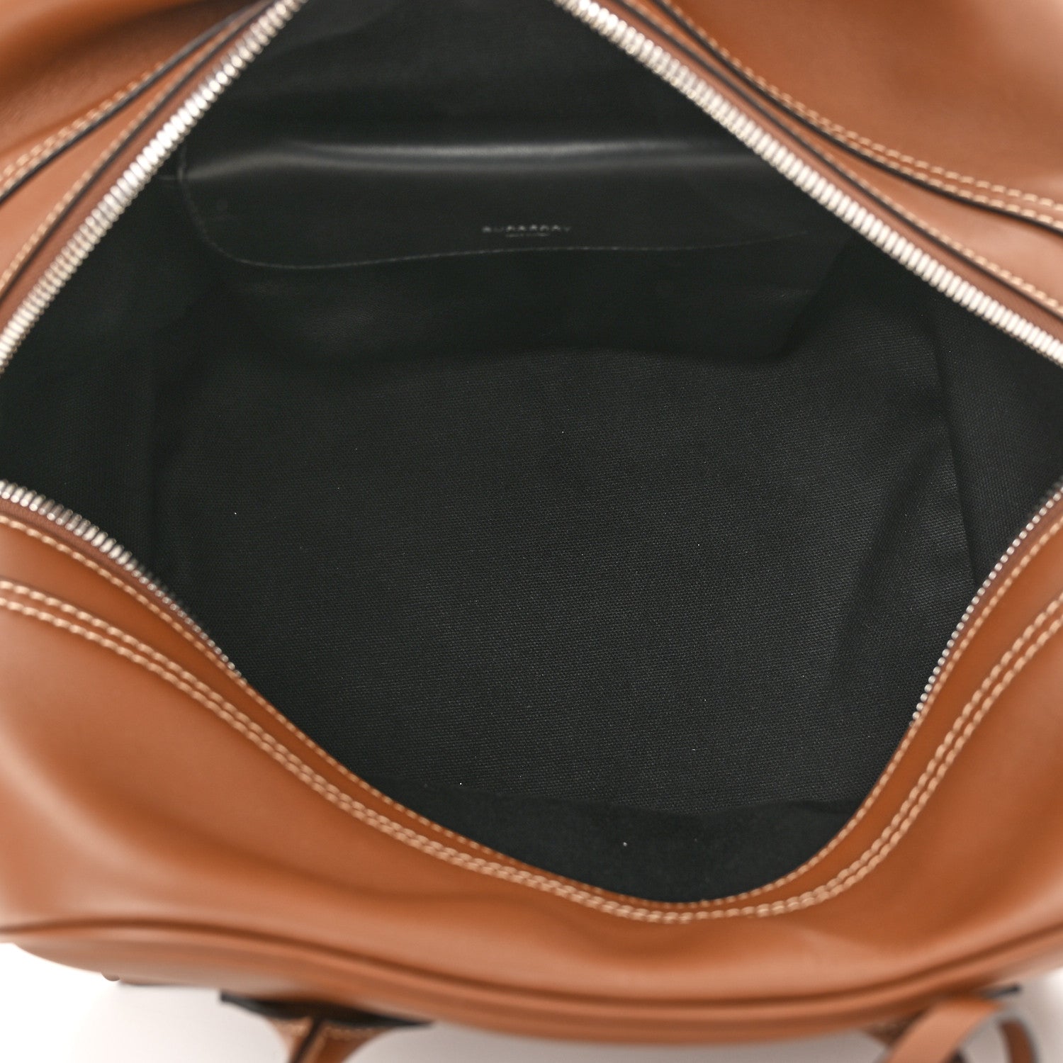 Burberry Smooth Calfskin Medium Cube Bowling Bag Malt Brown 5 of 9