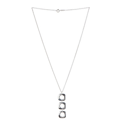 Tiffany Sterling Silver Cushion Square Link Pendant Necklace 3 of 5