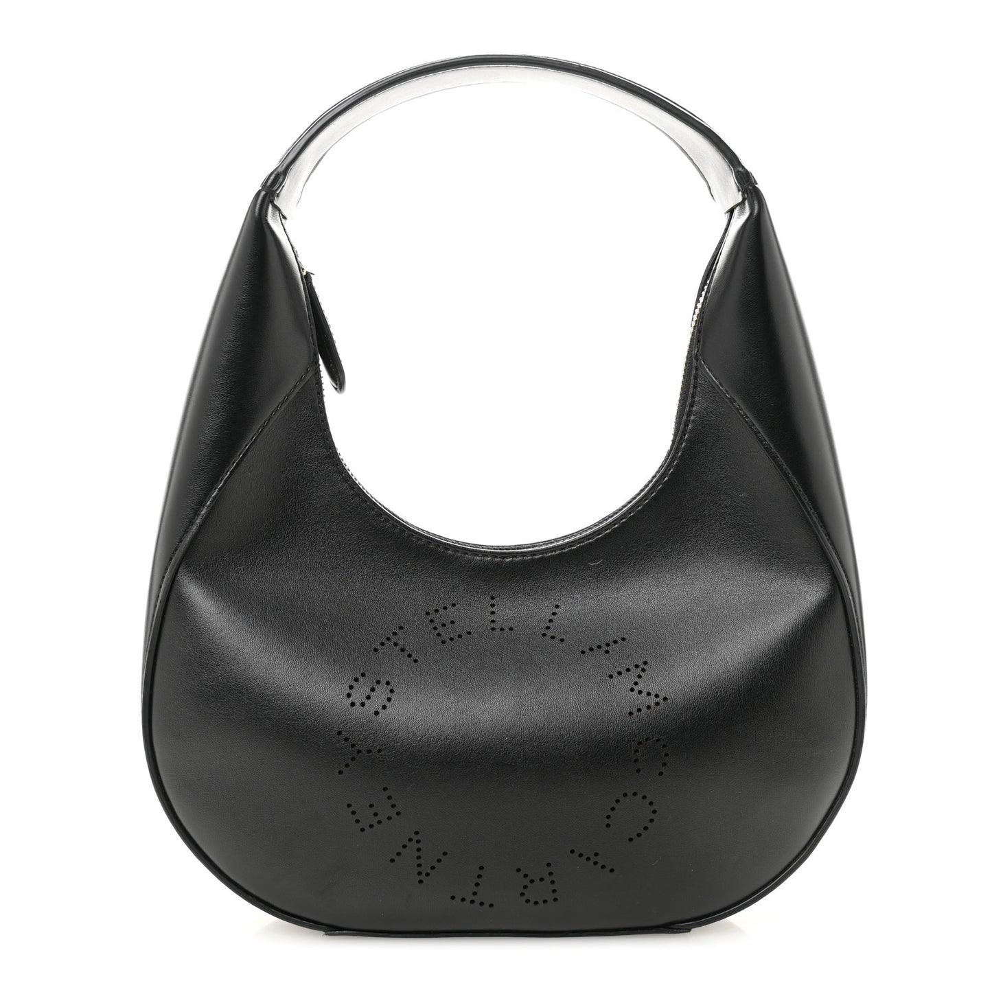 Eco Alter Nappa Perforated Logo Small Hobo Black