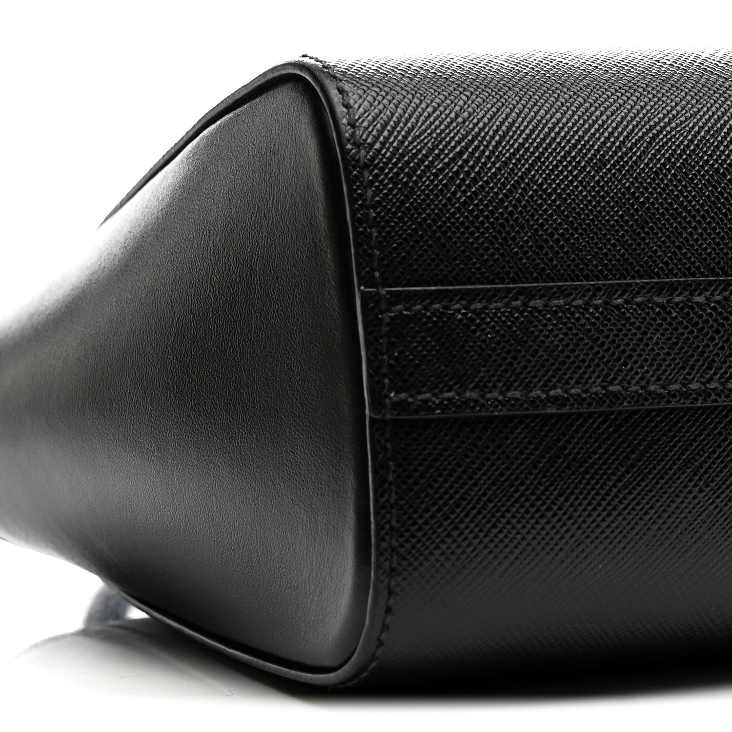 Prada Saffiano Soft Calfskin Mini Zippered Crossbody Tote Black 9 of 16