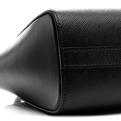 Prada Saffiano Soft Calfskin Mini Zippered Crossbody Tote Black 9 of 16