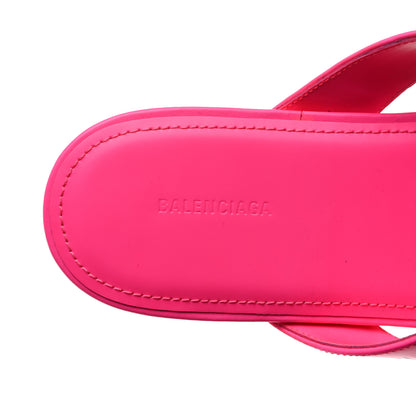 Balenciaga Calfskin Logo Thong Sandals 35 Neon Pink 7 of 8