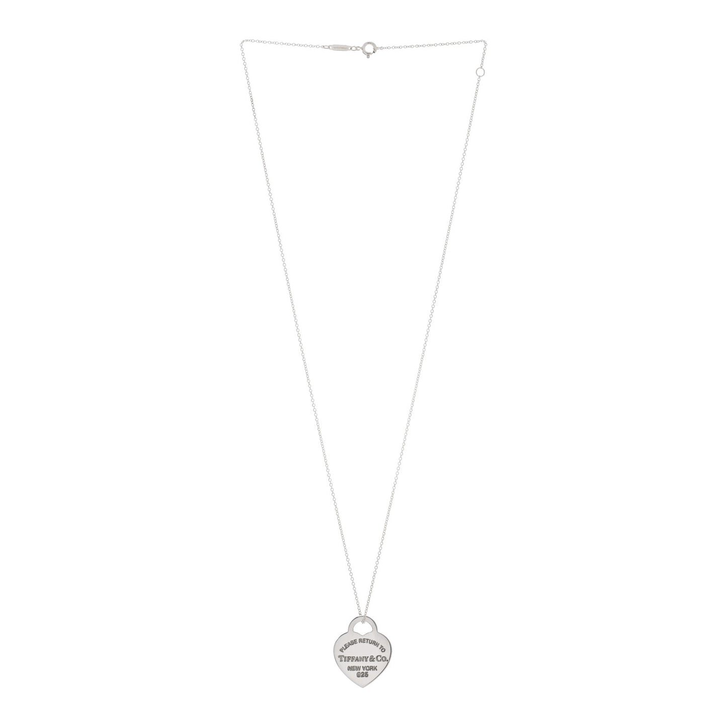 Sterling Silver Enamel Medium Return to Tiffany Heart Pendant Necklace Blue