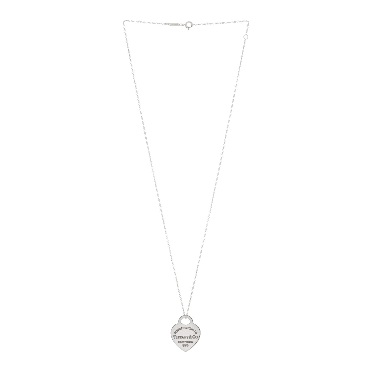 Tiffany Sterling Silver Enamel Medium Return to Tiffany Heart Pendant Necklace Blue 3 of 7