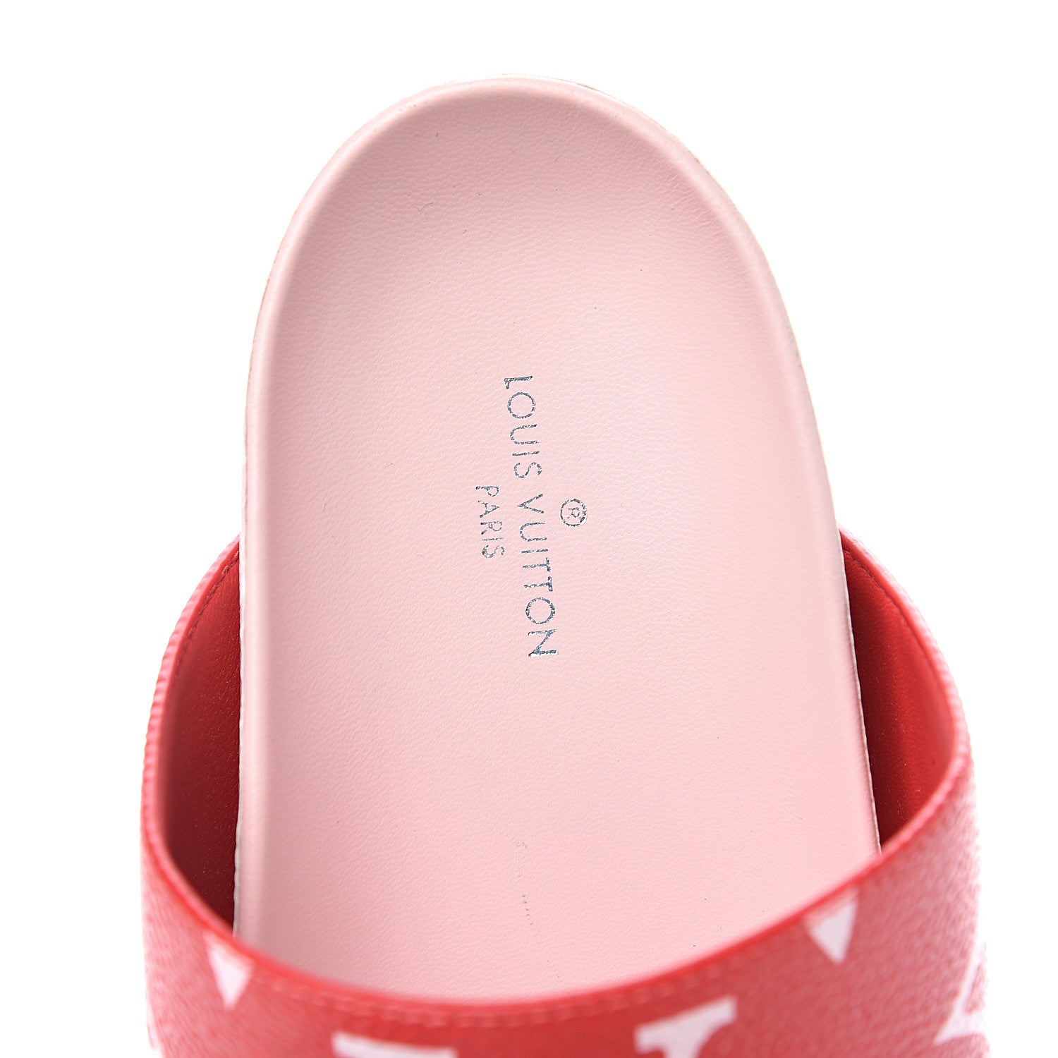 Louis Vuitton Monogram Giant Bom Dia Flat Mule Sandals 37.5 Rouge Rose 8 of 9
