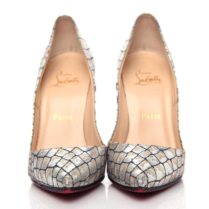 Christian Louboutin Lurex KAA Decollete 554 120 Pumps 37.5 Silver 2 of 9