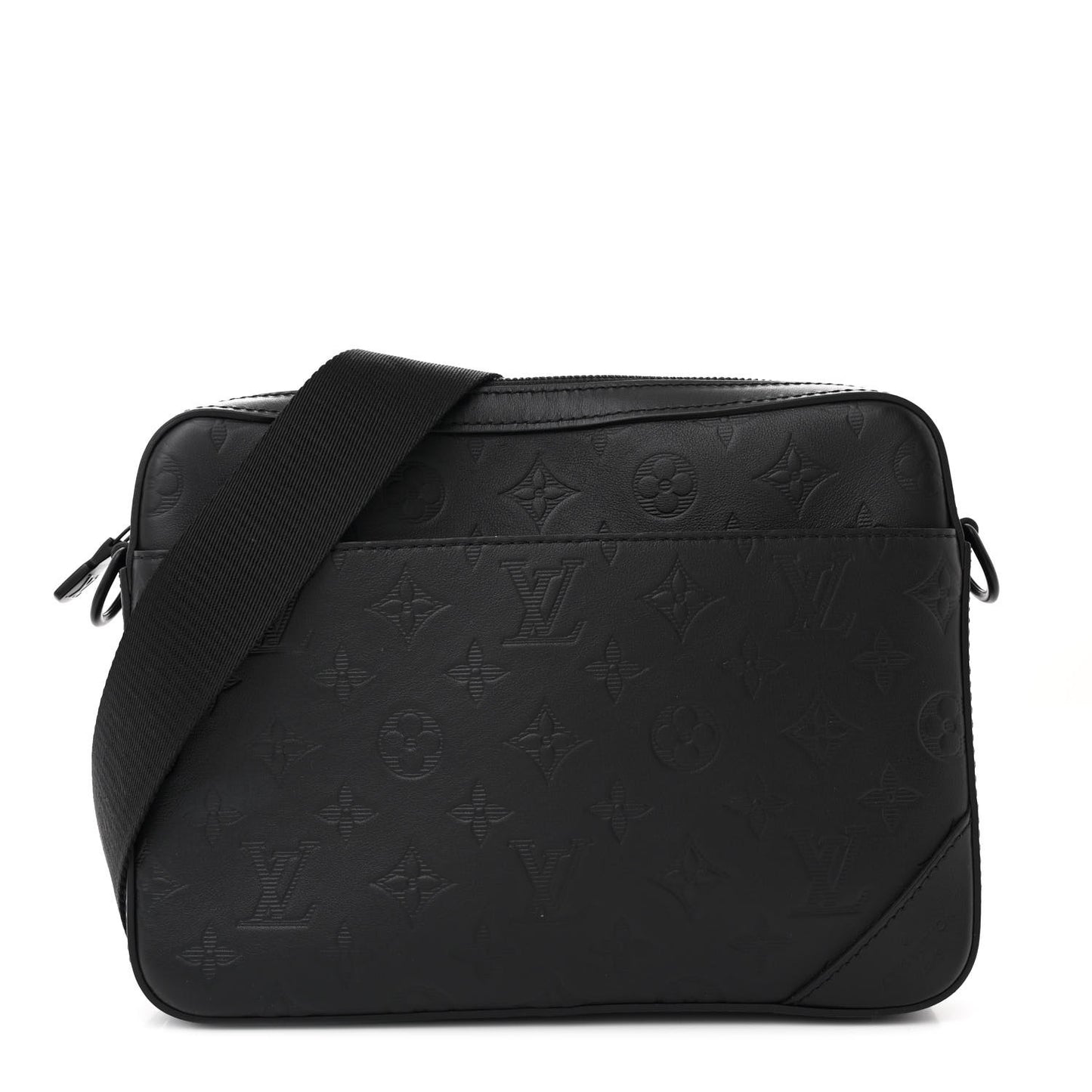 Calfskin Monogram Shadow Duo Messenger Black