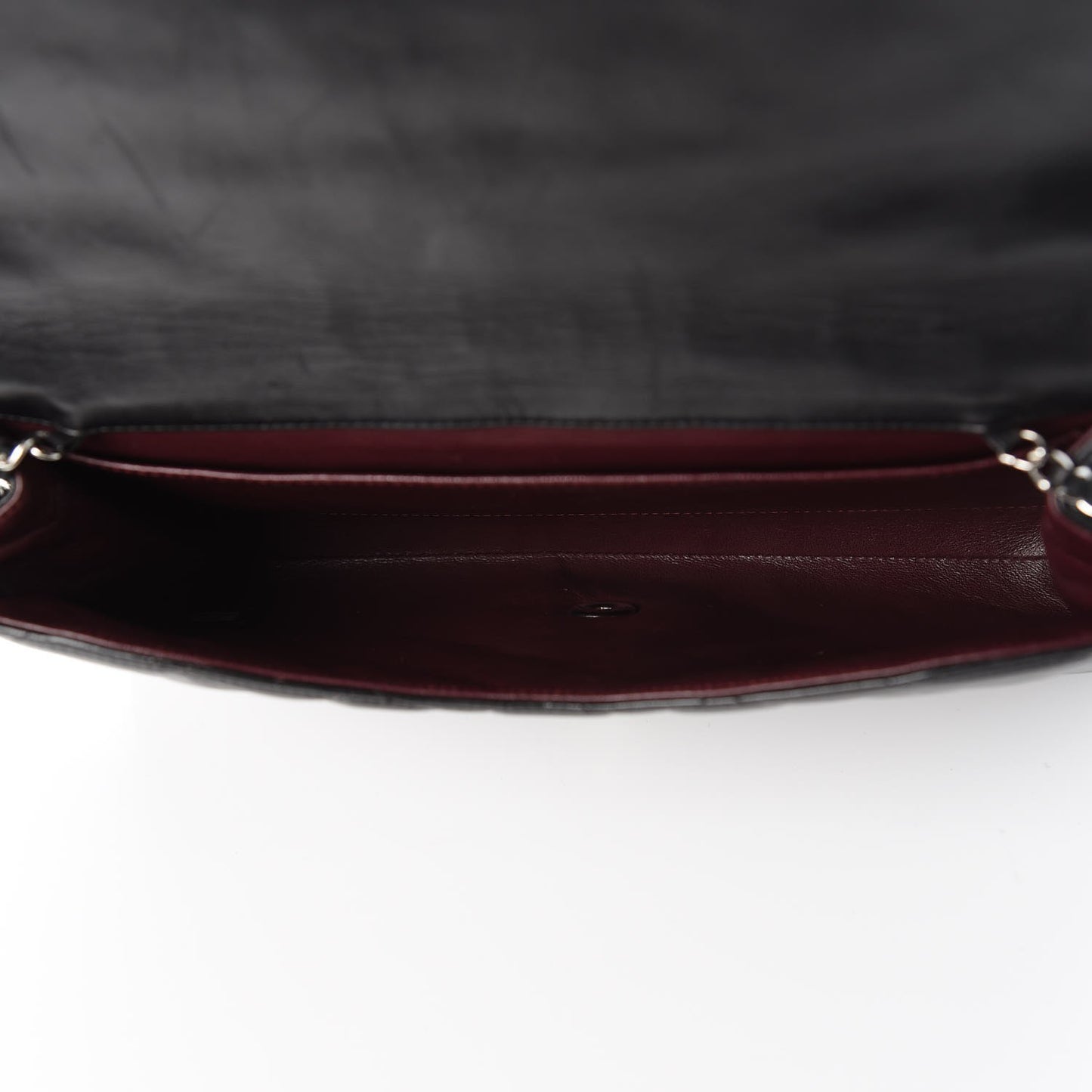 Lambskin Quilted Clutch With Chain Flap Black