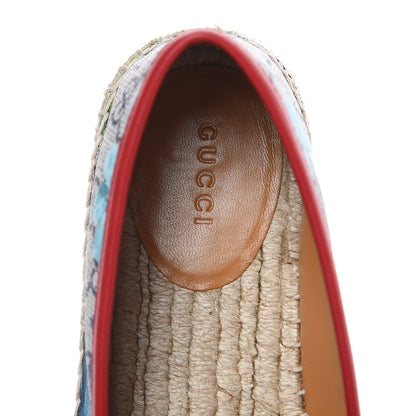 Gucci GG Supreme Monogram Blooms Espadrilles 38.5 Beige Blue Navy Hibiscus Red 6 of 9