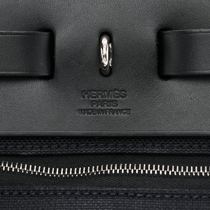 Hermes Military Toile Vache Hunter Herbag Zip Retourne 31 PM Black 8 of 13