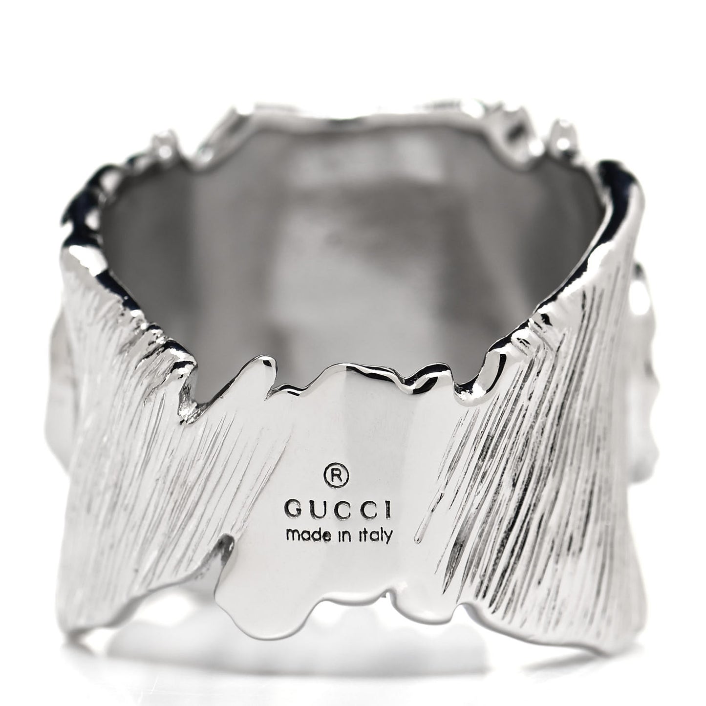 Metal Crystal GG Ring M Silver Blue