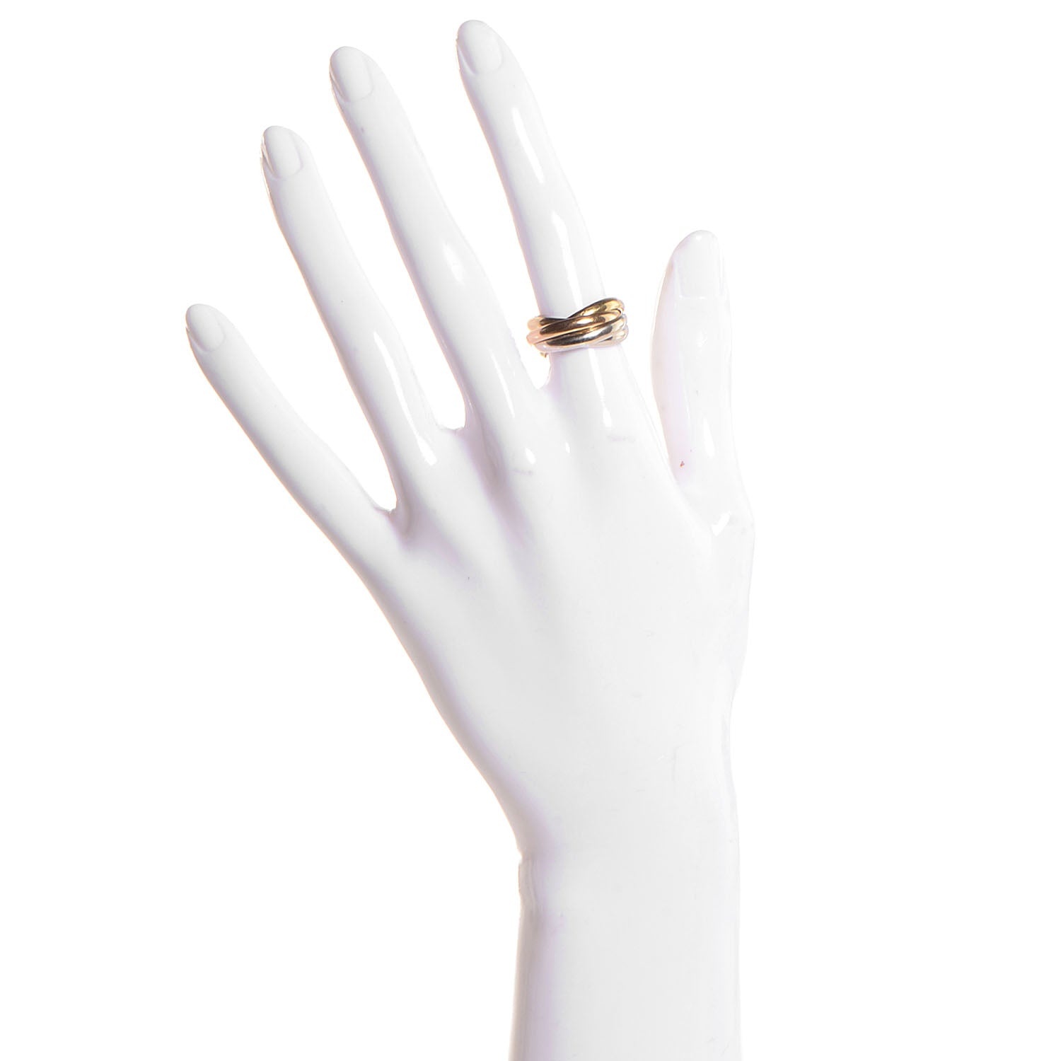 Cartier 18k Pink Yellow White Gold Trinity Rolling Ring 51 5.75 2 of 4