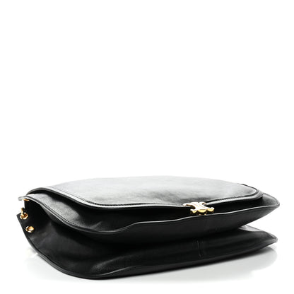Celine Shiny Lambskin Soft Triomphe Besace Bag Black 4 of 9