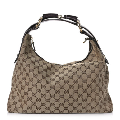 Gucci Monogram Medium Horsebit Chain Hobo Dark Brown 1 of 13